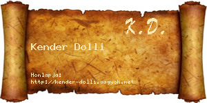 Kender Dolli névjegykártya